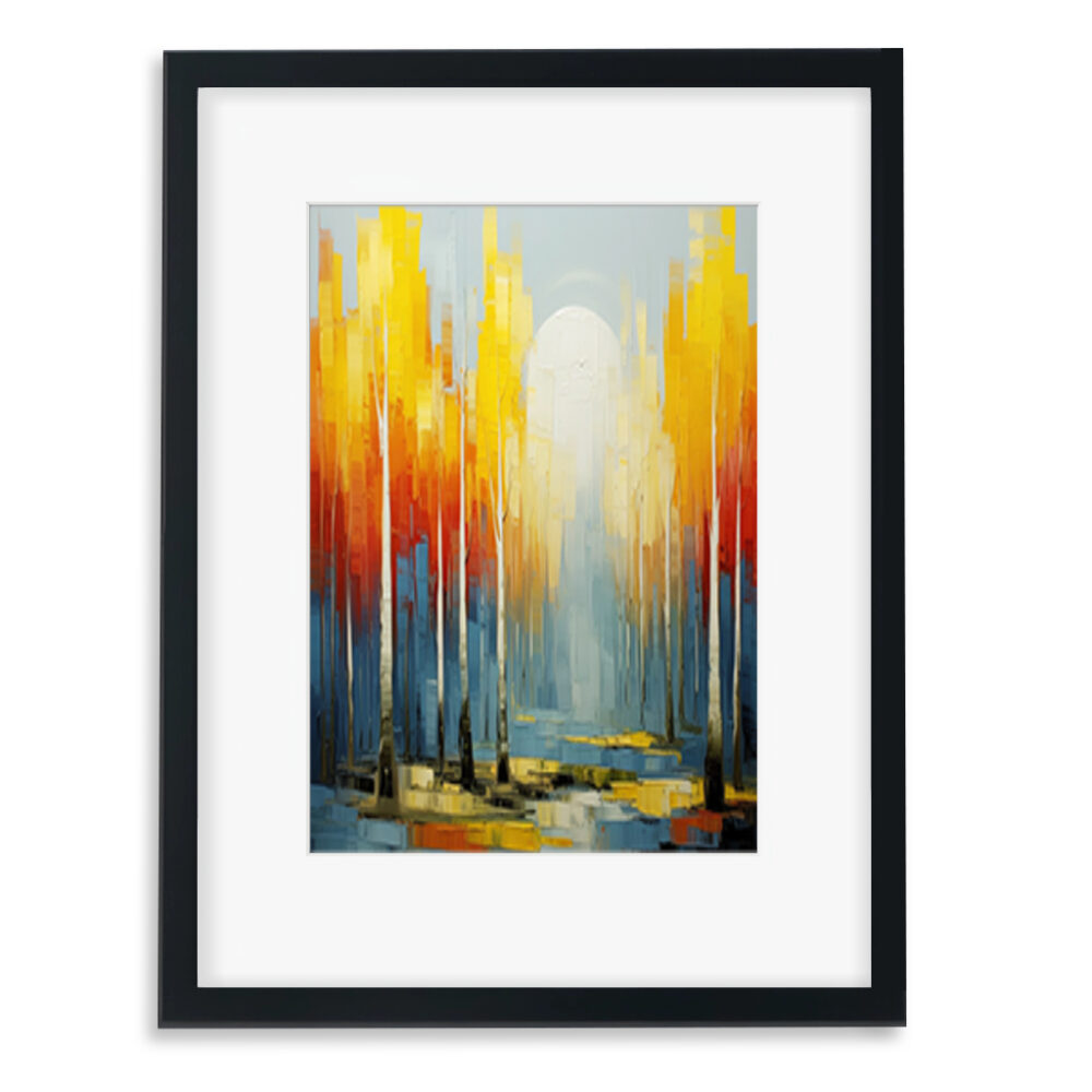 Yellow abstract oil painting framed wall art