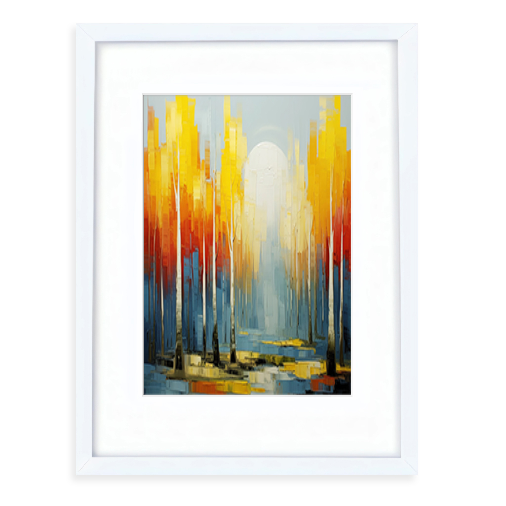 Yellow abstract oil painting framed wall art