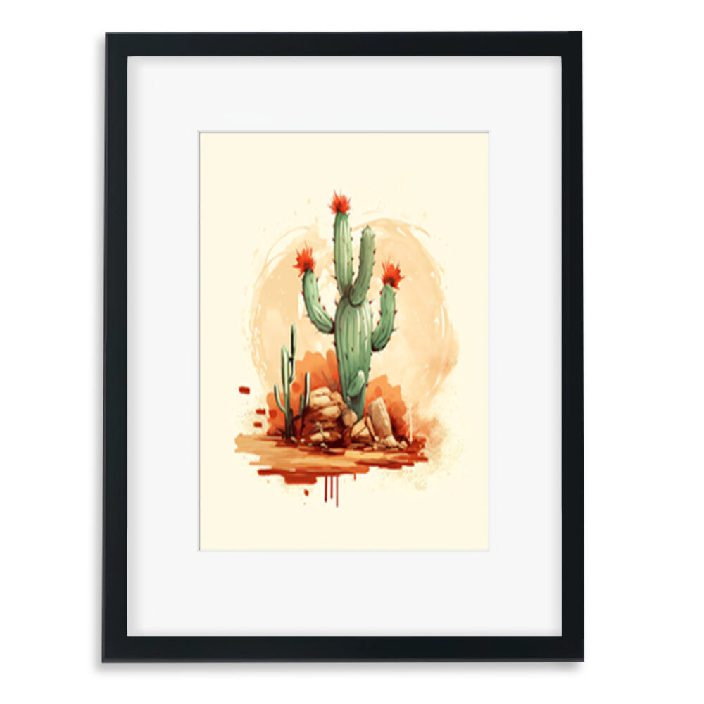 desert framed wall art cactus