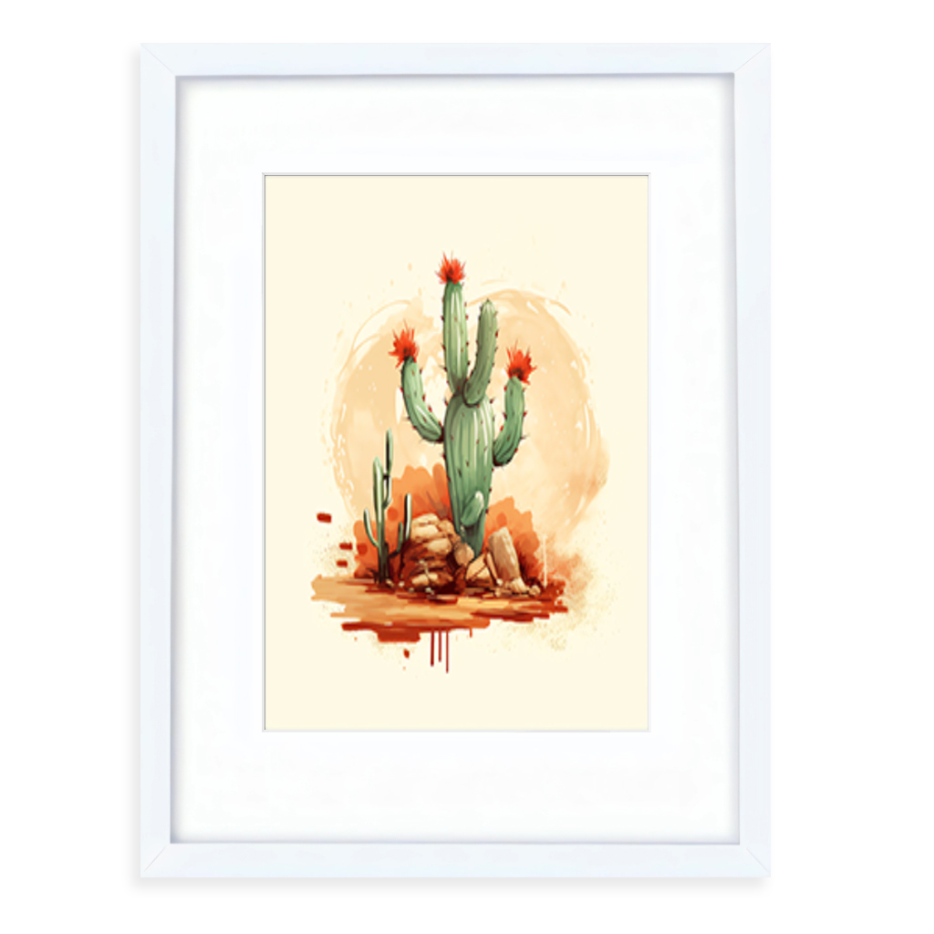 desert framed wall art cactus