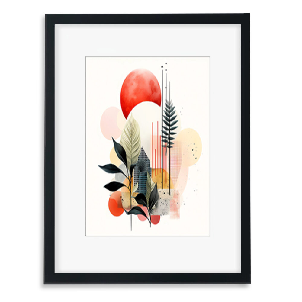 Botanical abstract framed wall art artwork print poster