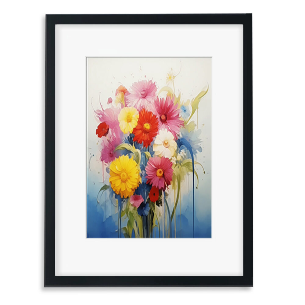 Floral bouquet framed wall art poster artwork print